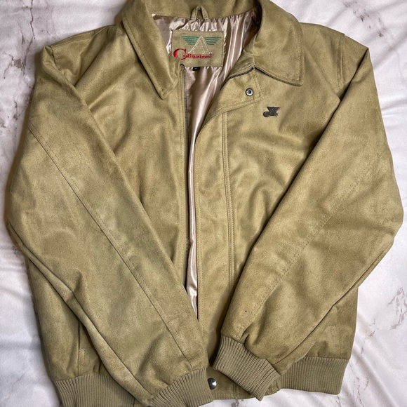 Vintage A Collezioni Brown Faux Suede Jacket Men's Size XLARGE - Picture 1 of 16